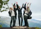 Stormberg story case friends wearing mountain clothing and bags
