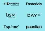 different company logos displayed on a blue background