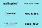 different company logos displayed on a blue background
