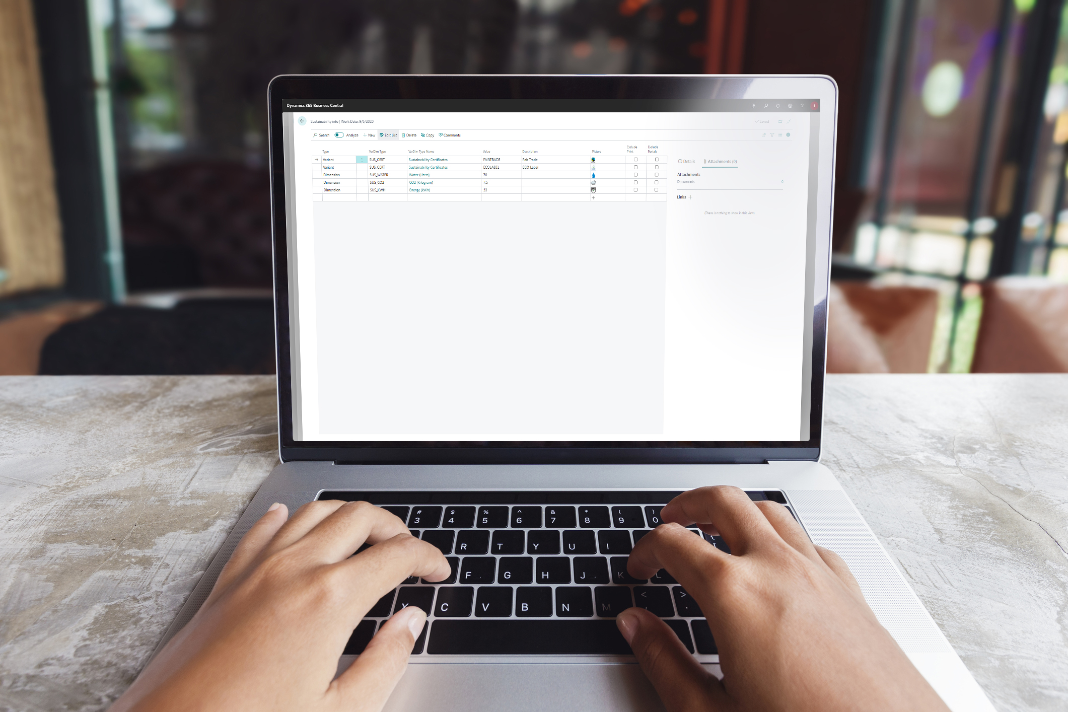 showing a close-up of a computer screen with the TRIMIT Sustainability certificats